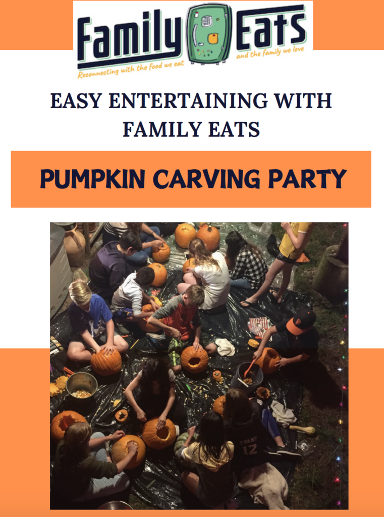 The cover of the Family Eats Pumpkin Carving Party Guide